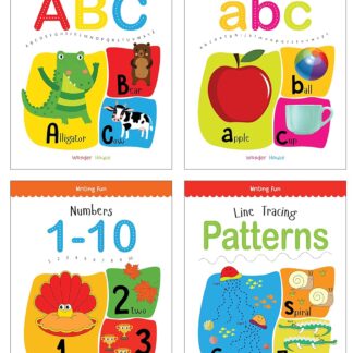 Writing Practice Workbooks - Pack of 4 Early Writing Books for Kids (Writing Fun Series): Write and Practice Capital Letters, Small Letters, Line Tracing Patterns & Numbers 1–10 | Pre-Writing Skills Workbook Set for Preschool & Kindergarten | Ages 3–6 Years | Hours of Learning time | Perfect for Gifting