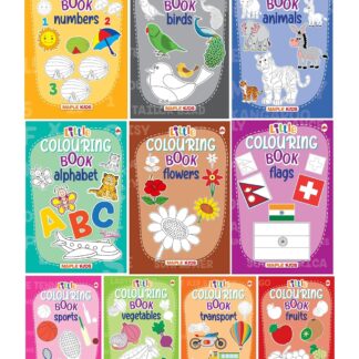 Little Colouring Books for Kids (Set of 10 Books) - Gift to children for painting, drawing and colouring - Alphabets, Animals, Birds, Flags, Flowers, ... Transport, Vegetables - 3 to 6 years old